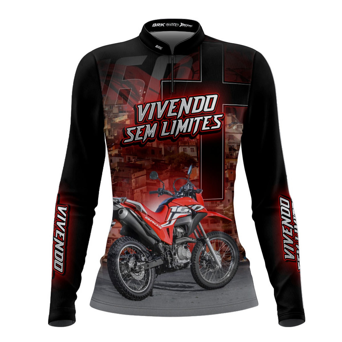 Camisa de Motociclismo Feminina Brk NRX 160 BROS com Proteção UV50+