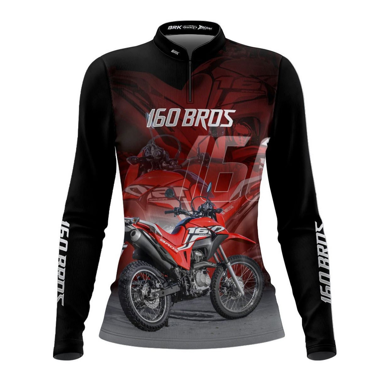 Camisa de Motociclismo Feminina Brk NRX 160 BROS Vermelha com Proteção UV50+