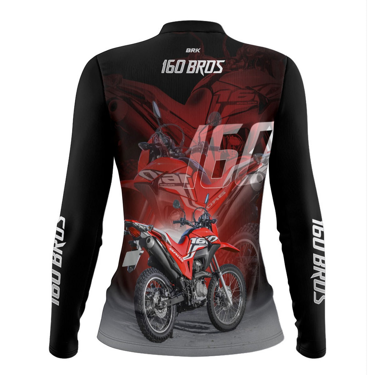 Camisa de Motociclismo Feminina Brk NRX 160 BROS Vermelha com Proteção UV50+