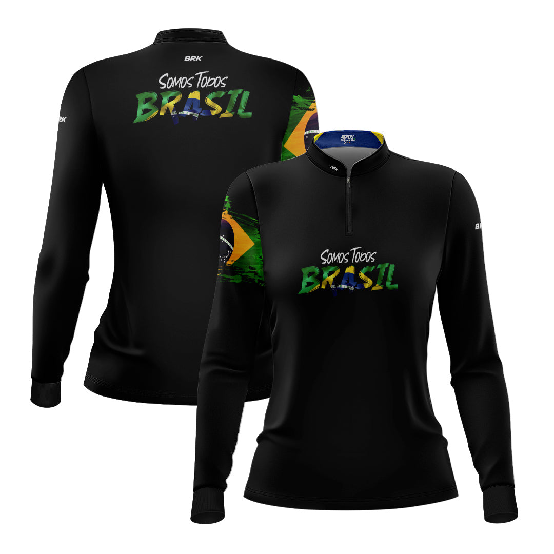 Camisa de Motociclismo Feminina Brk Patriota com Proteção Solar UV50+