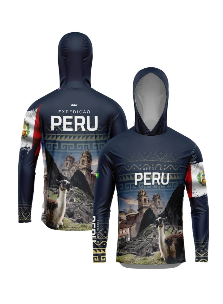 Camisa UV50 com Capuz Brk Expedição Peru