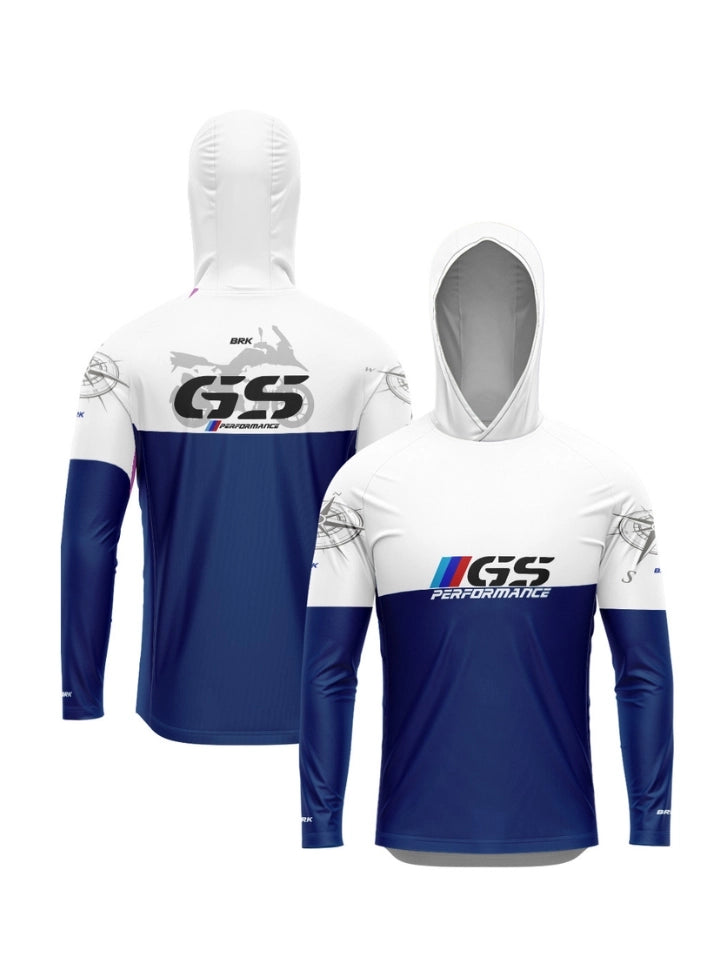 Camisa UV50 com Capuz Brk GS Performance Azul