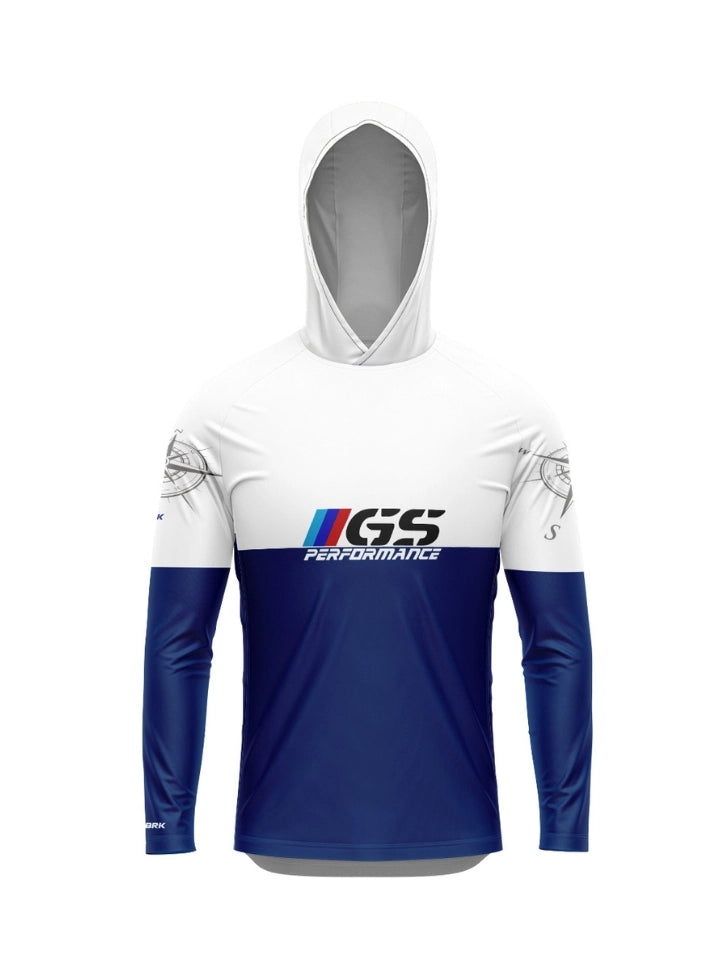 Camisa UV50 com Capuz Brk GS Performance Azul