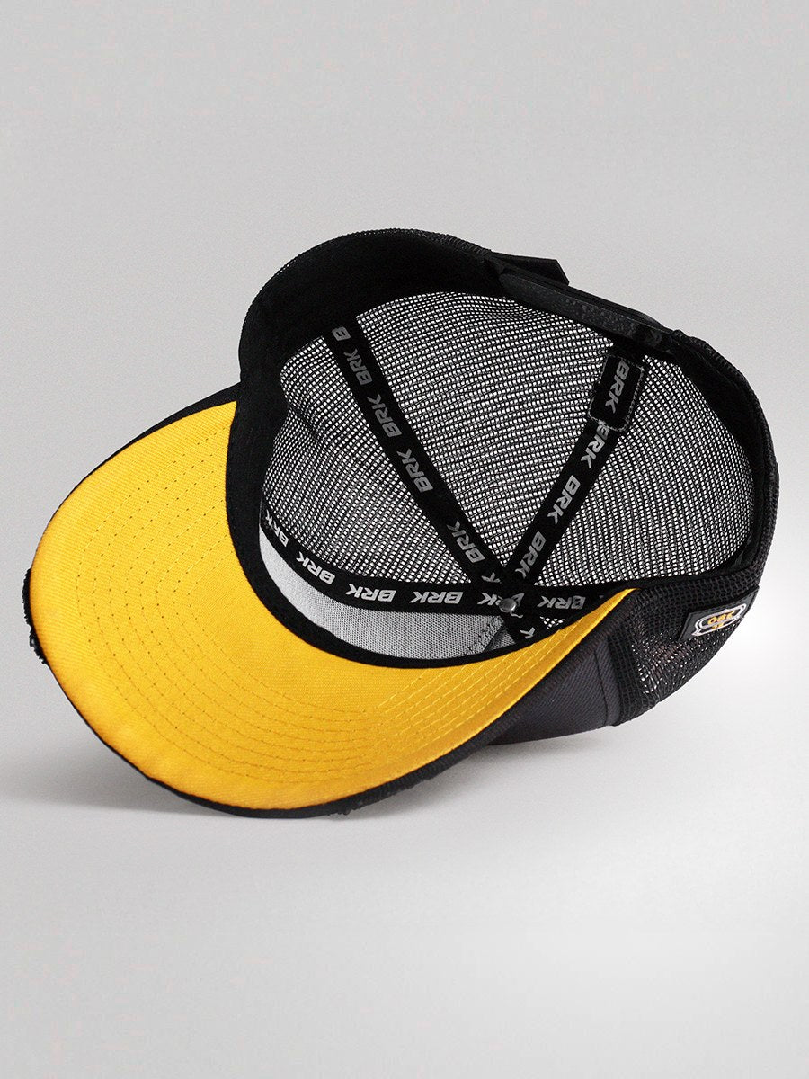 Boné Trucker Brk Motors Rio do Rastro Cinza e Amarelo