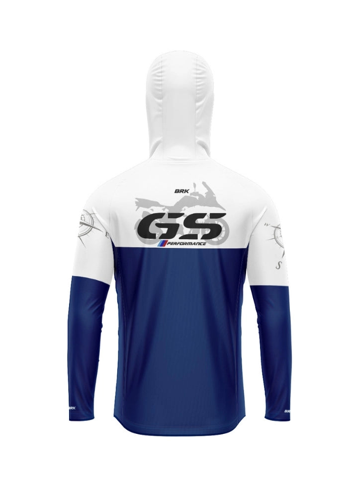 Camisa UV50 com Capuz Brk GS Performance Azul