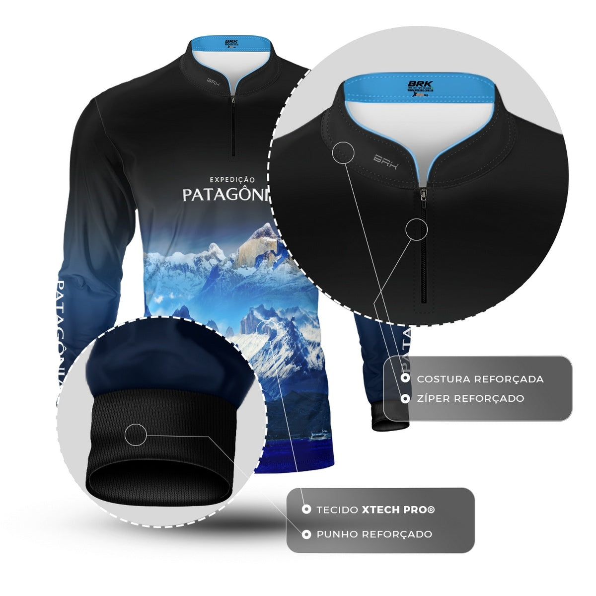 Camisa de Motociclismo Brk Expedição Patagônia com Proteção UV50
