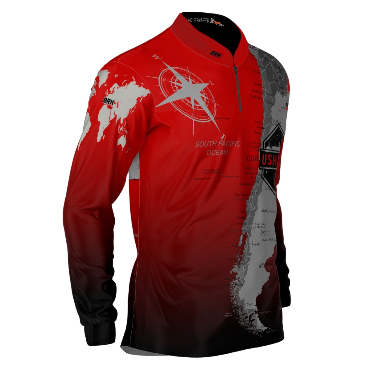 Kit Casal Camisas UV50 Off-Road 4X4 Expedição Ushuaia Vermelha com Proteção UV50