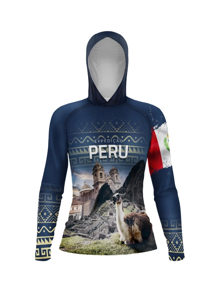Camisa UV50 com Capuz Feminina Brk Expedição Peru