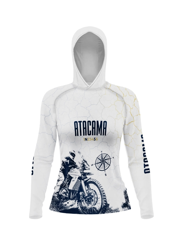 Camisa UV50 com Capuz Feminina Brk Atacama Branca