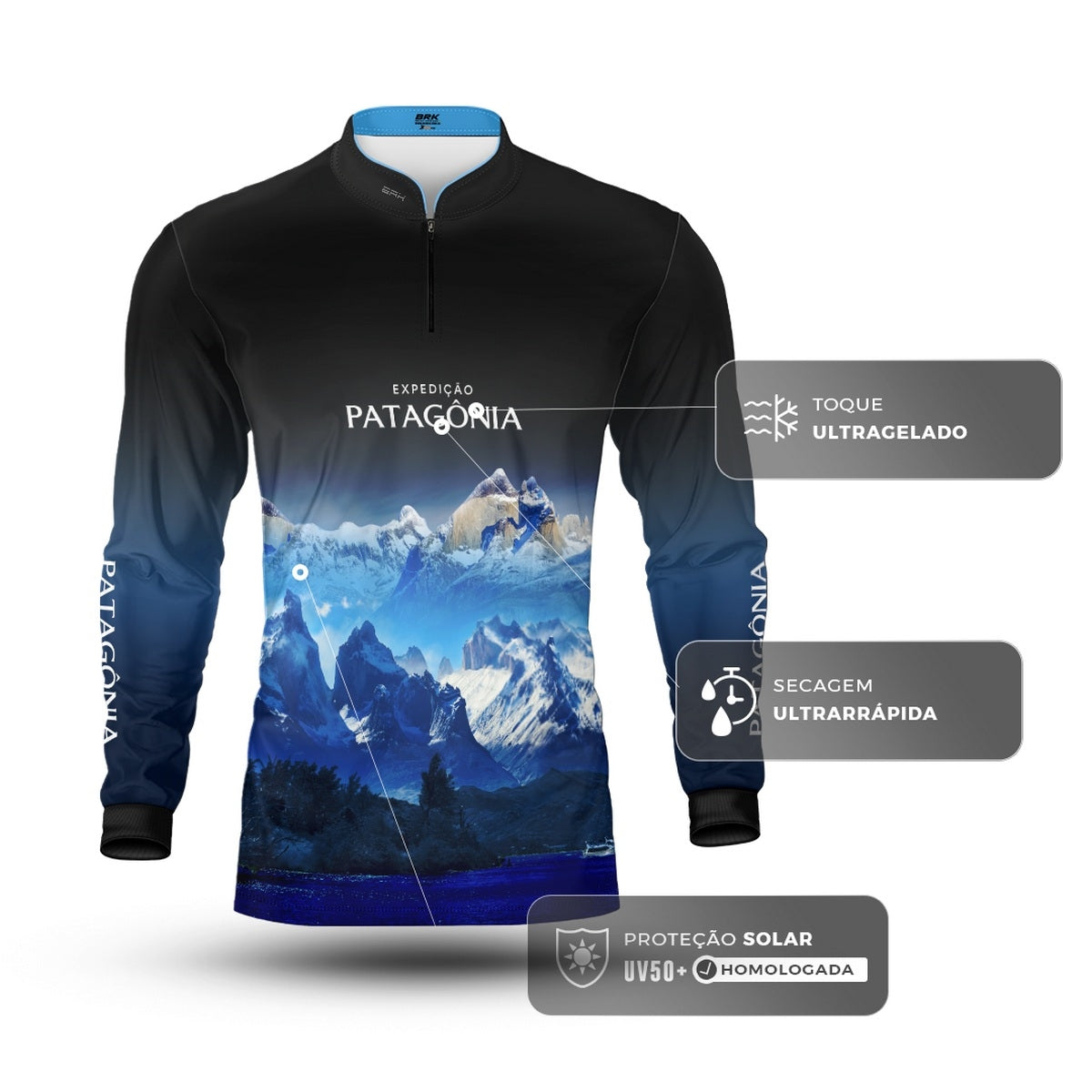 Camisa de Motociclismo Brk Expedição Patagônia com Proteção UV50