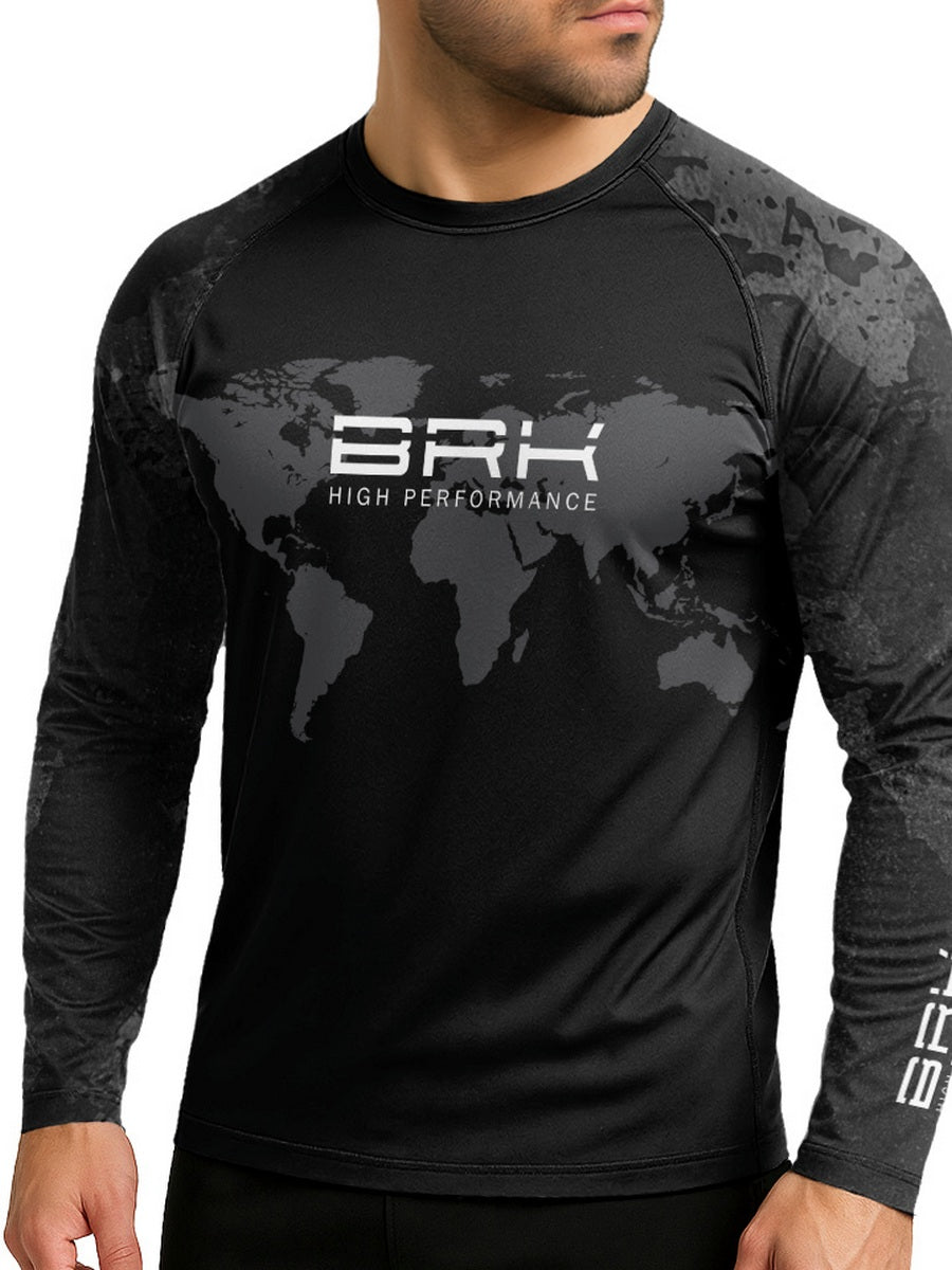 Camisa Segunda Pele Brk Mapa Mundi com Proteção UV50+