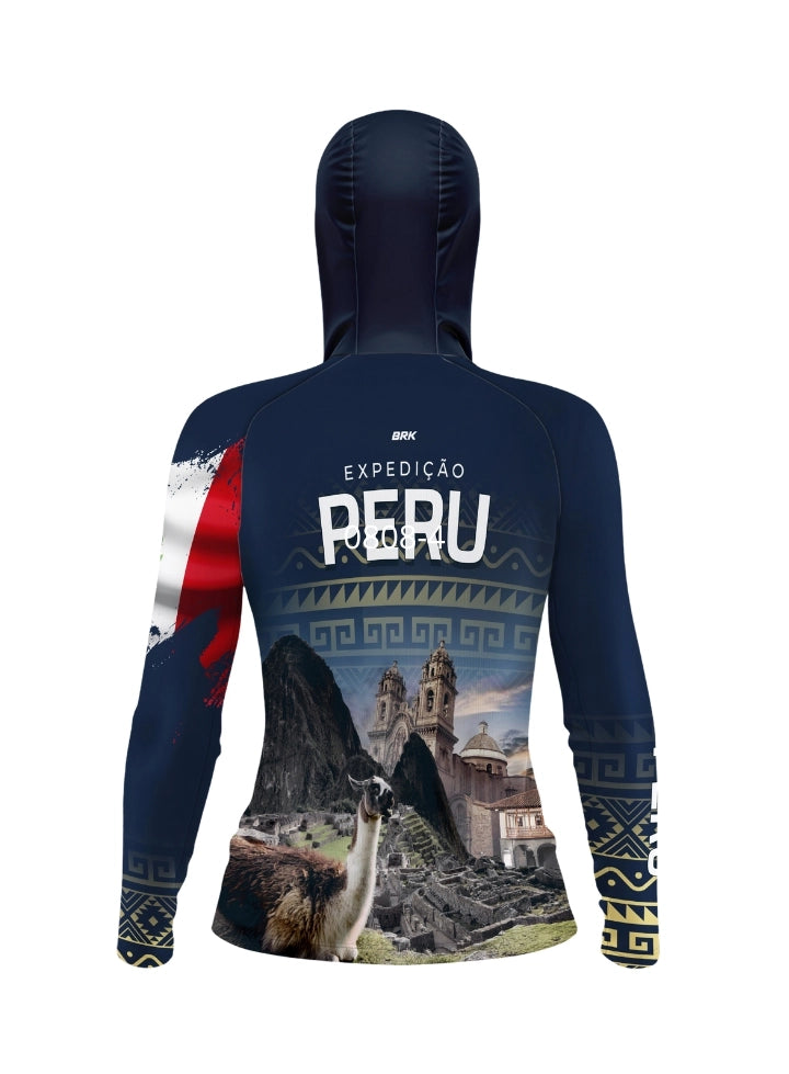 Camisa UV50 com Capuz Feminina Brk Expedição Peru