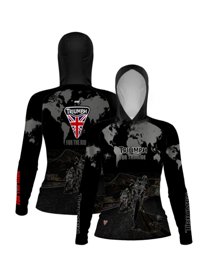 Camisa UV50 com Capuz Feminina Brk Tiger for the Ride