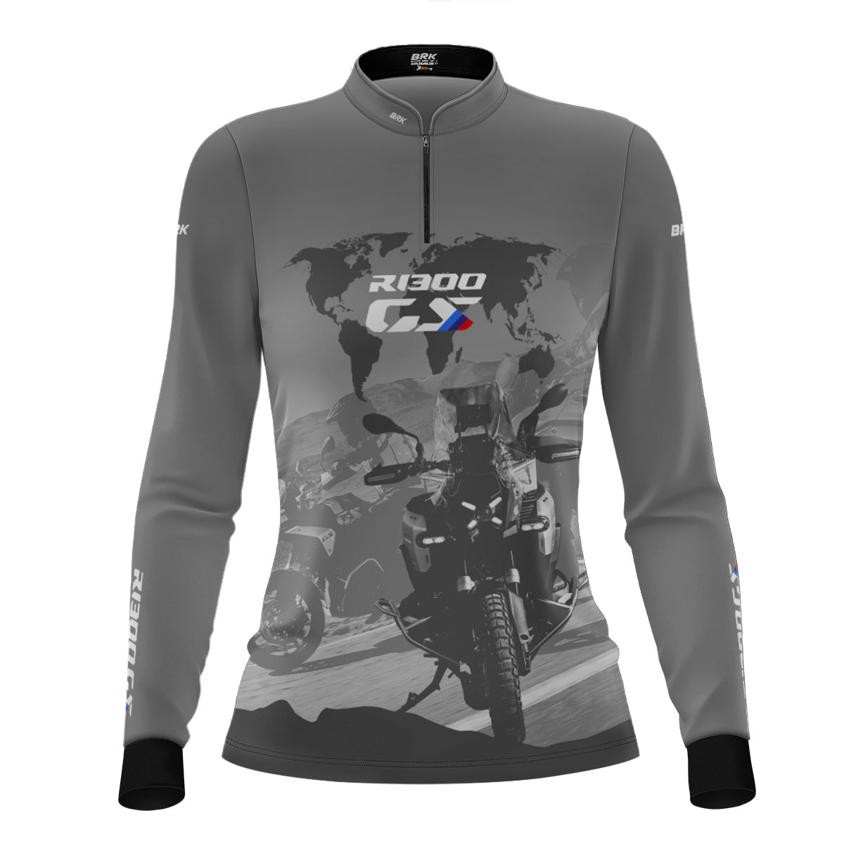Kit Casal Camisas UV50 GS R1300 Mapa Mundi com Proteção UV50