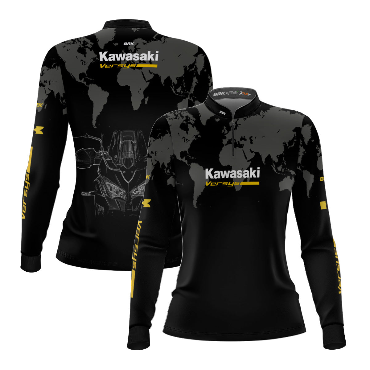 Camisa Feminina Brk Motociclismo Kawasaki Versys com Proteção Solar UV50+