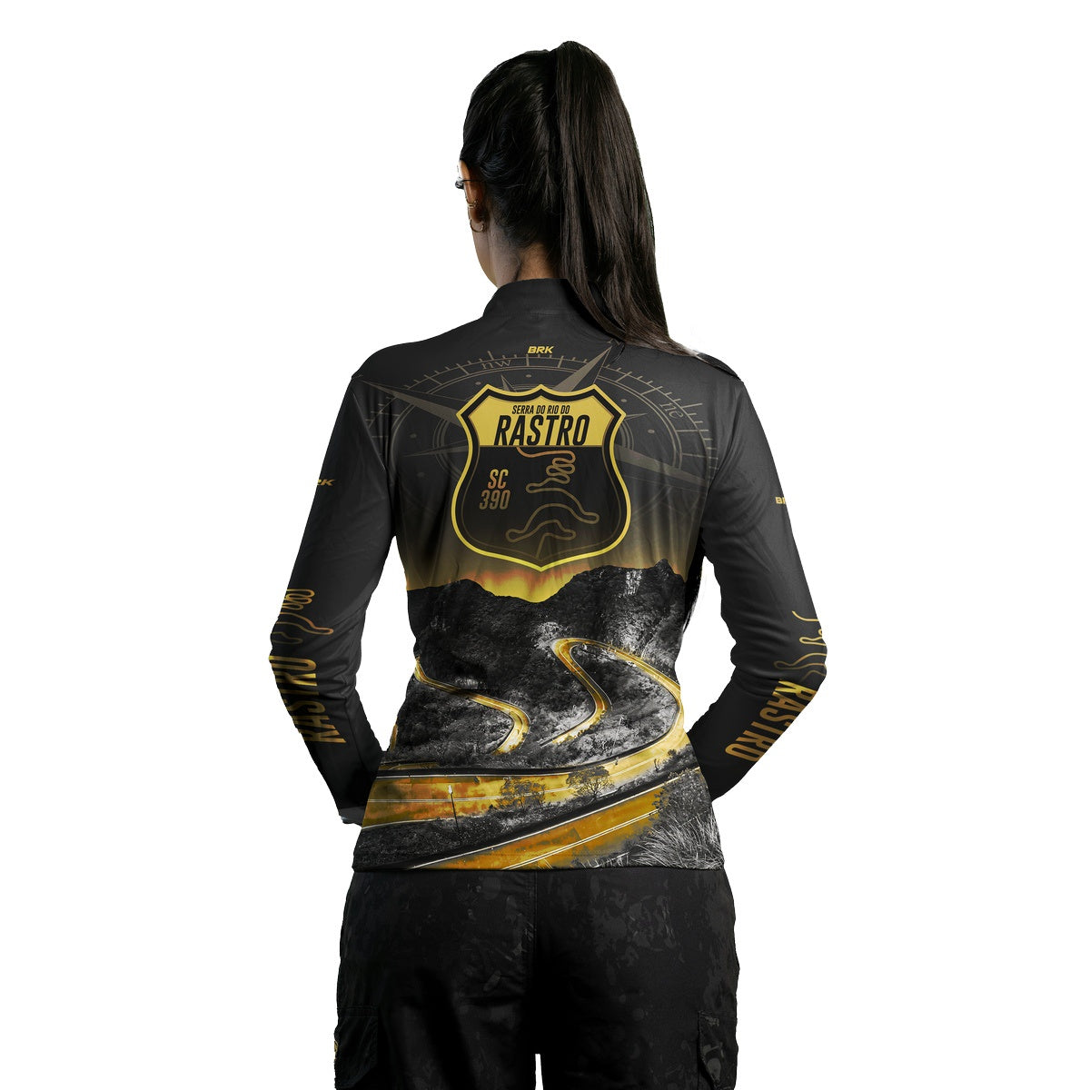 Camisa Feminina de Motociclismo Brk Expedição Rio do Rastro Com Proteção Solar UV50+