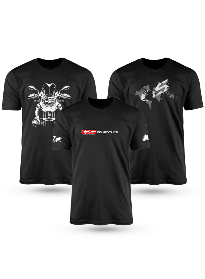 Kit Com 3 Camisetas de Algodão Coleção Moto GS