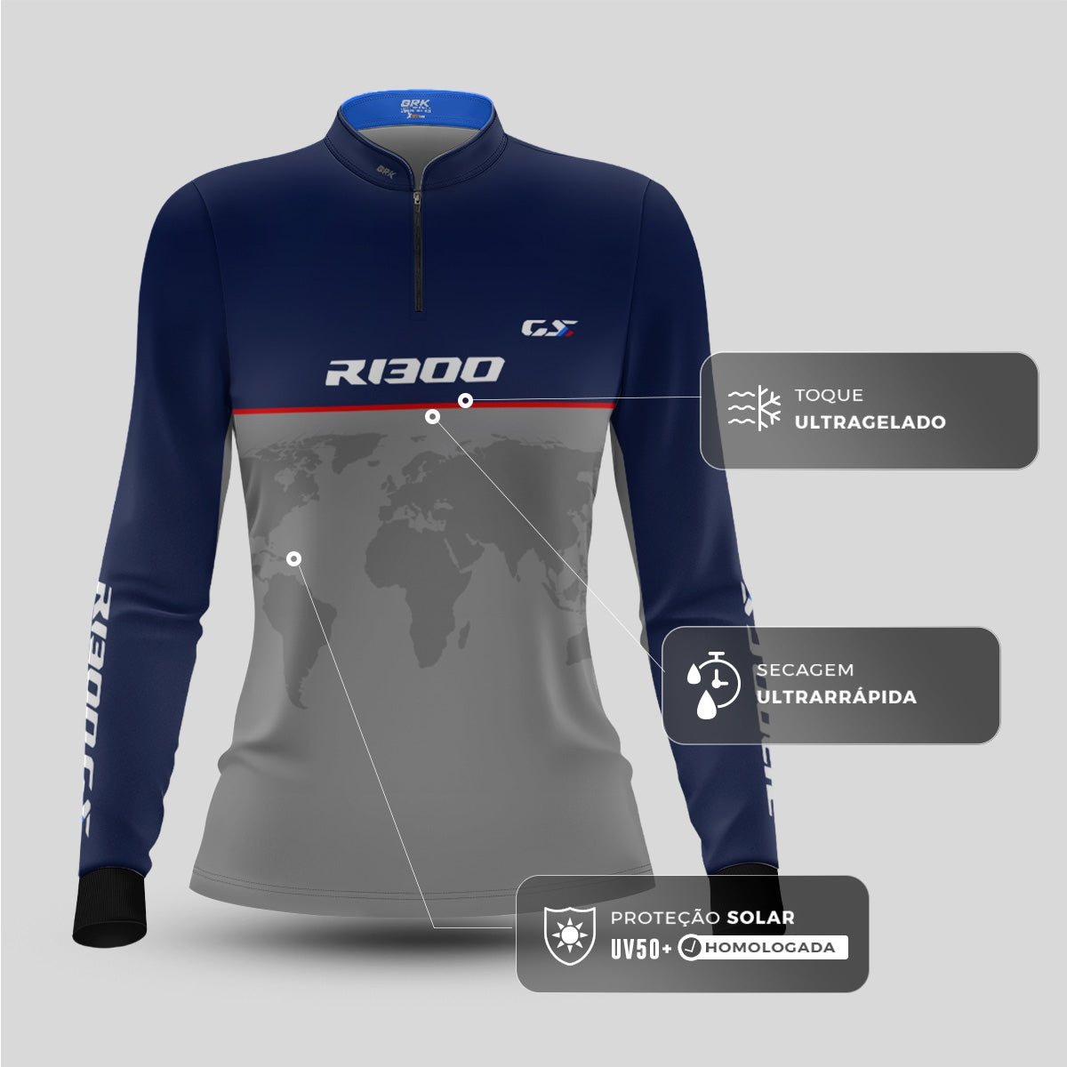 Kit Casal Camisas UV50 GS R1300 com Proteção UV50