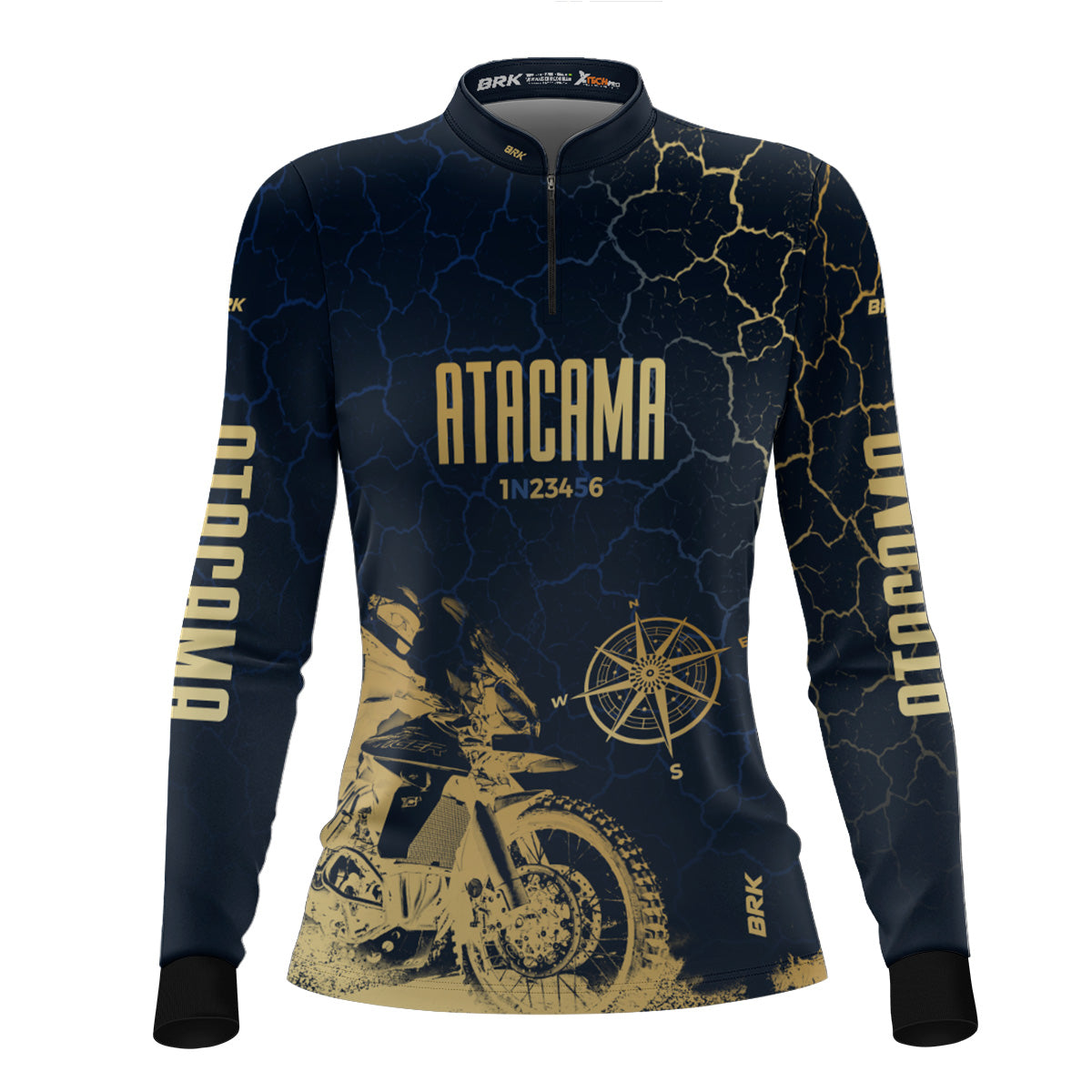 Kit Camisas UV50 Casal Atacama Chile Azul e Dourado