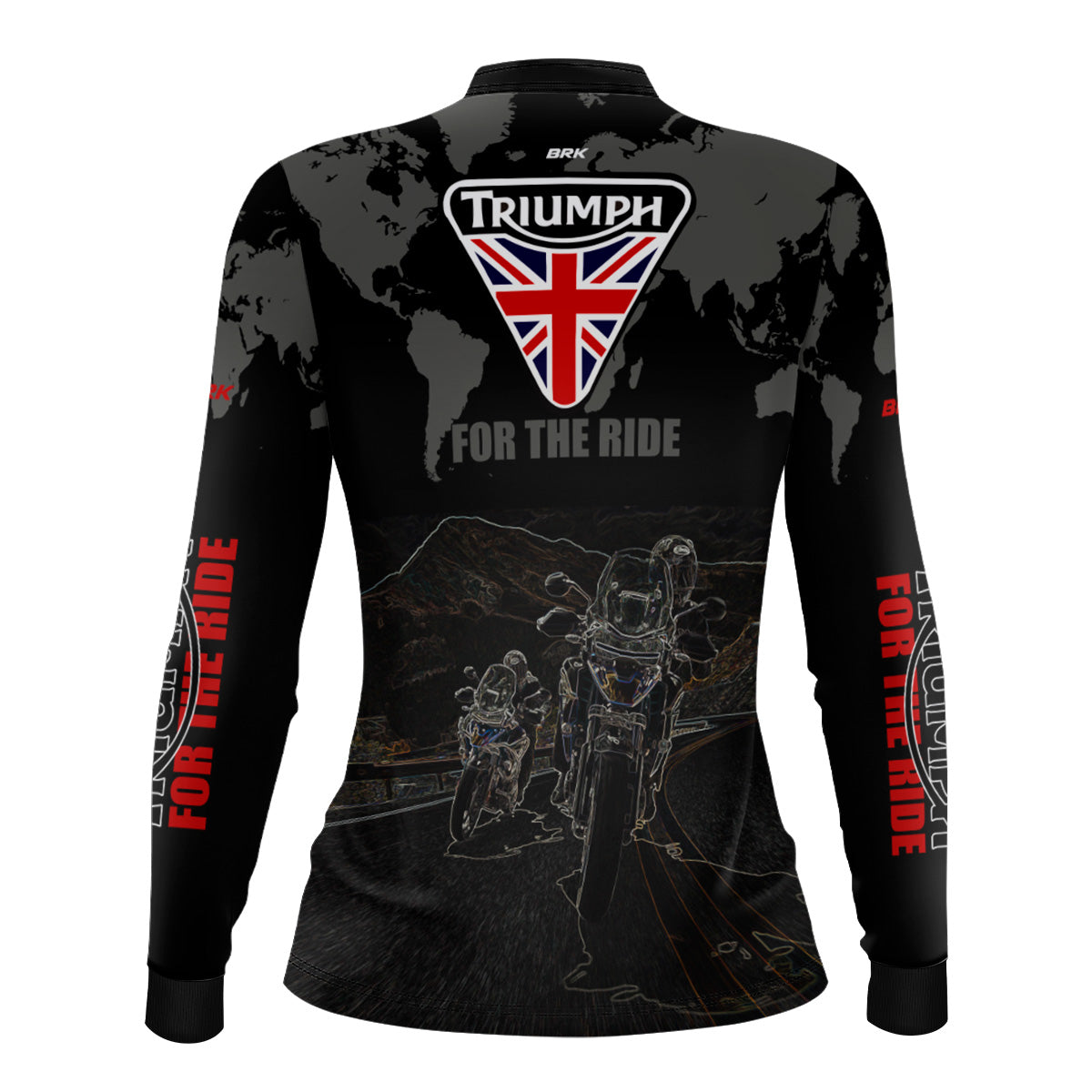 Camisa Feminina Motociclismo Brk Triumph Tiger for the Ride com Proteção Solar UV50+