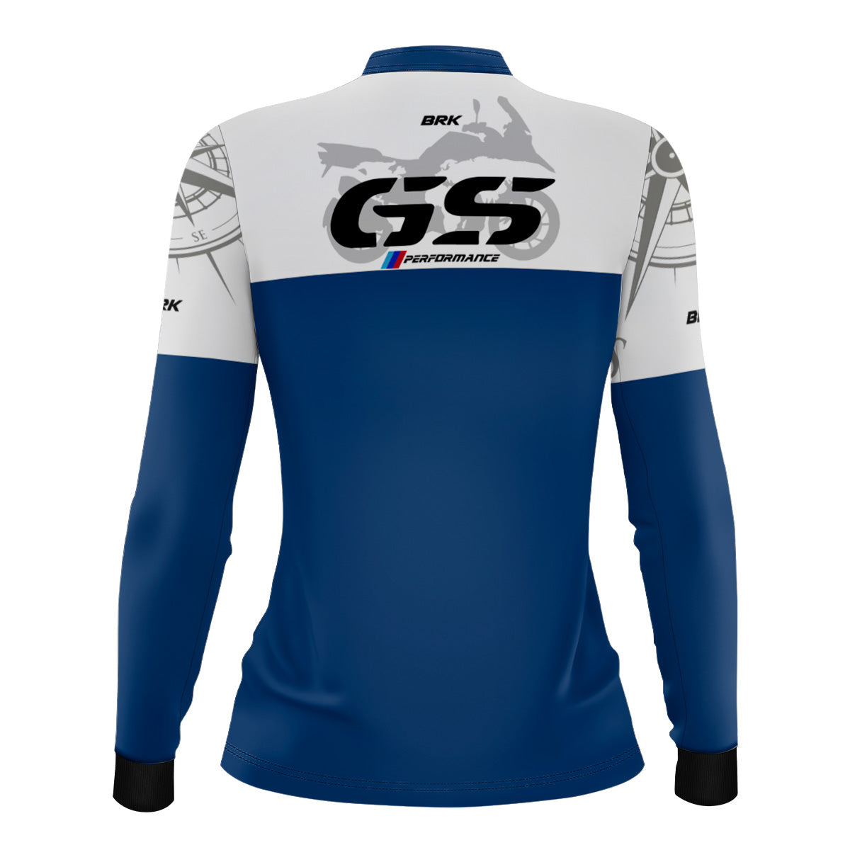 Camisa Feminina Motociclismo Brk GS BMW Performance Azul com Proteção Solar UV50+