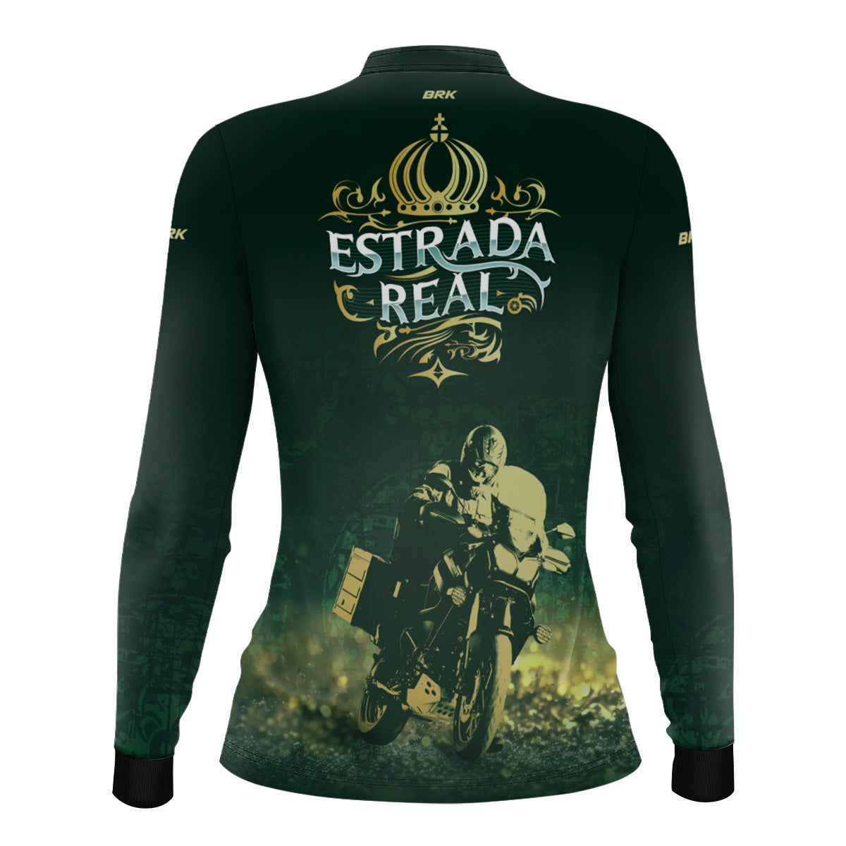 Camisa Feminina Motociclista BRK Verde Estrada Real com UV50 +
