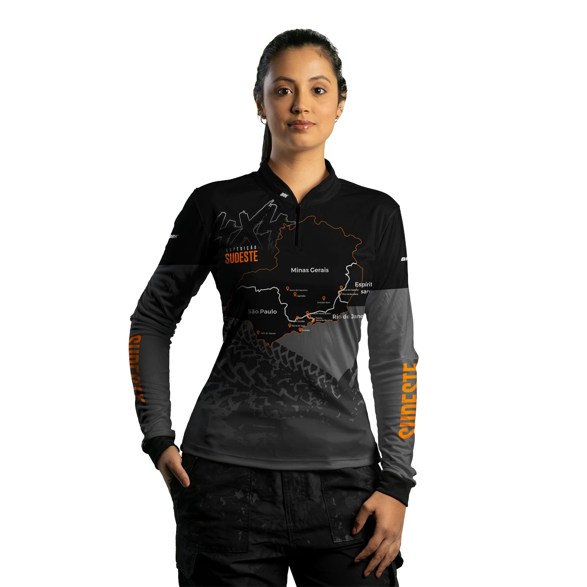 Camisa Feminina de Motociclismo Brk 4x4 Sudeste com Proteção Solar UV50+