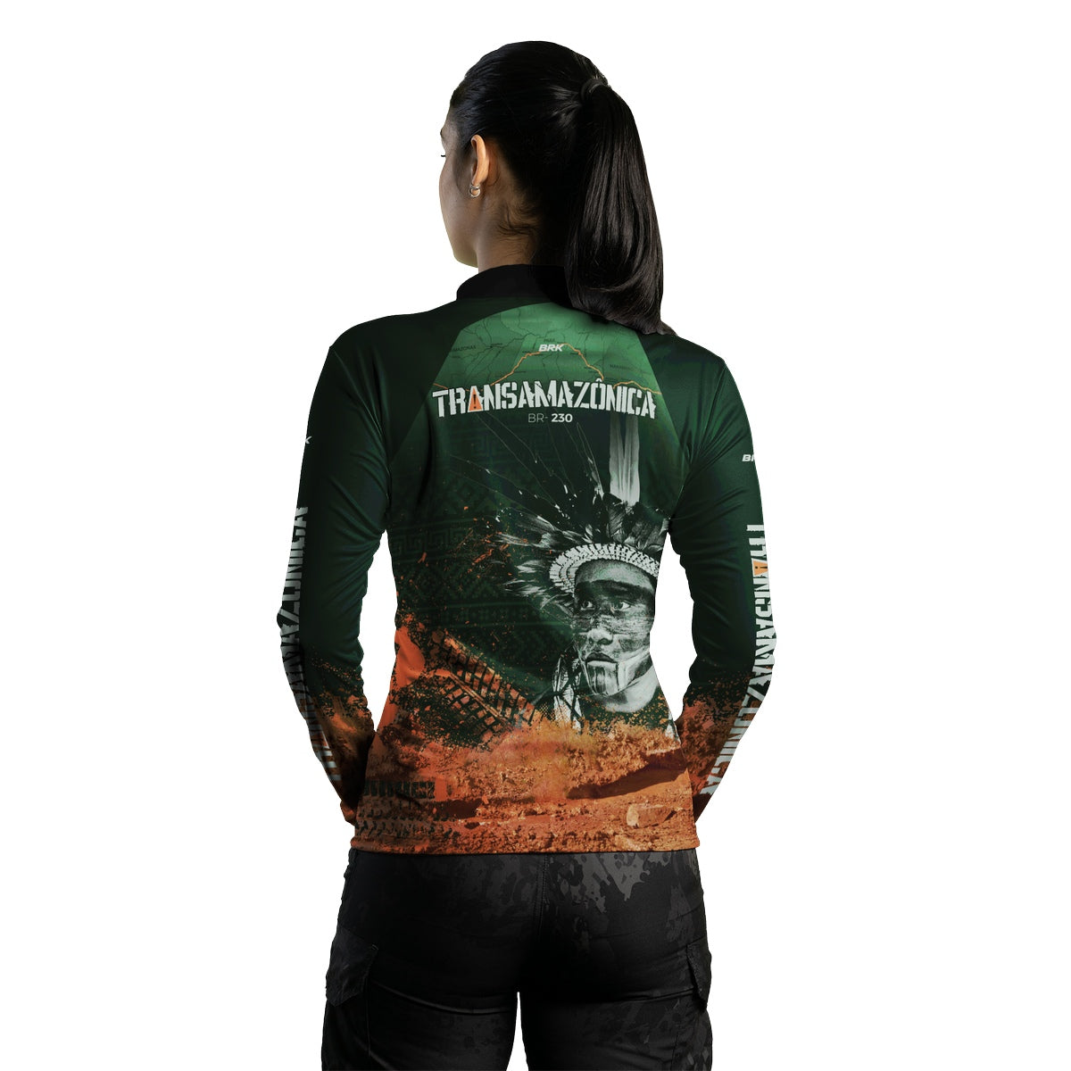 Camisa Feminina de Motociclismo Brk Transamazônica com Proteção Solar UV50+