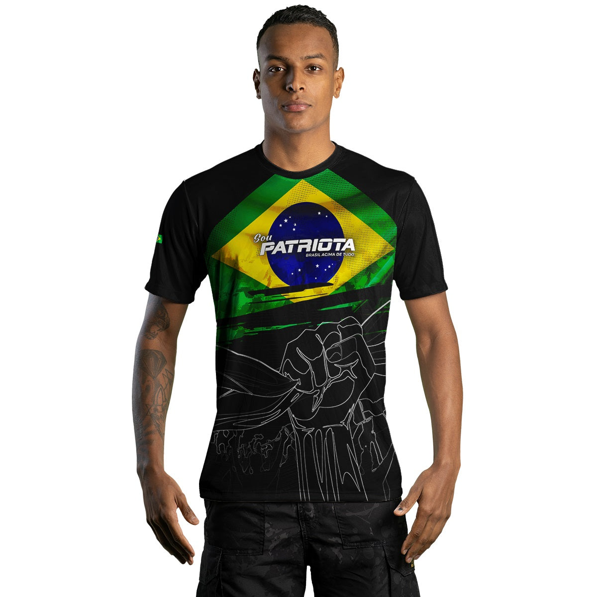 Camisa Brasil Patriota Preta com Proteção UV50