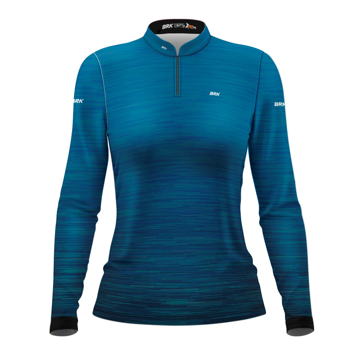 Camisa de Motociclismo Feminina Básica Brk Mescla Azul com Proteção Solar UV50+