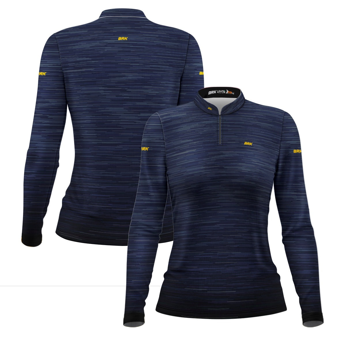 Camisa de Motociclismo Feminina Brk Mescla Azul Escuro com Proteção Solar UV50+