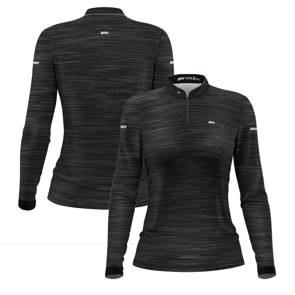 Camisa de Motociclismo Feminina Brk Mescla Cinza Escuro com Proteção Solar UV50+