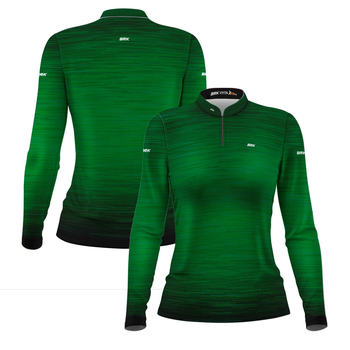 Camisa de Motociclismo Feminina Brk Mescla Verde Escuro com Proteção Solar UV50+