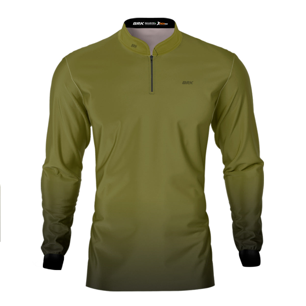 Camisa de Motociclismo Brk Unissex Basic Verde Musgo com Proteção Solar UV50+