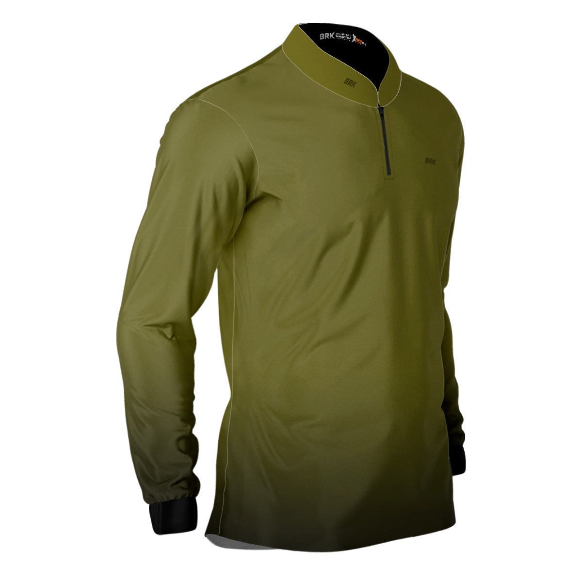 Camisa de Motociclismo Brk Unissex Basic Verde Musgo com Proteção Solar UV50+