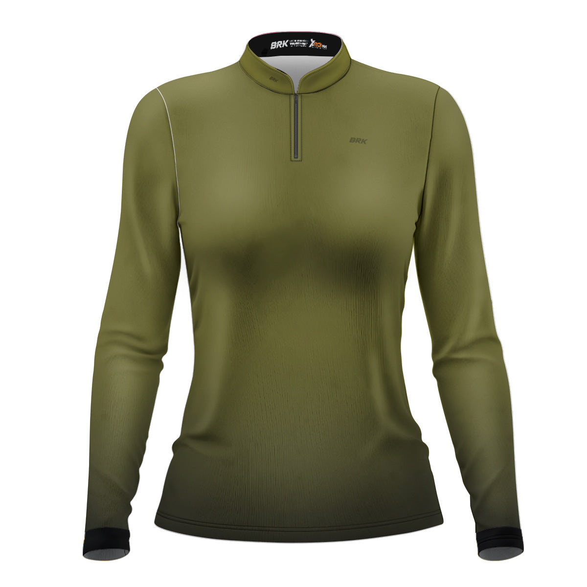 Camisa de Motociclismo Feminina Brk Unissex Basic Verde Musgo com Proteção Solar UV50+