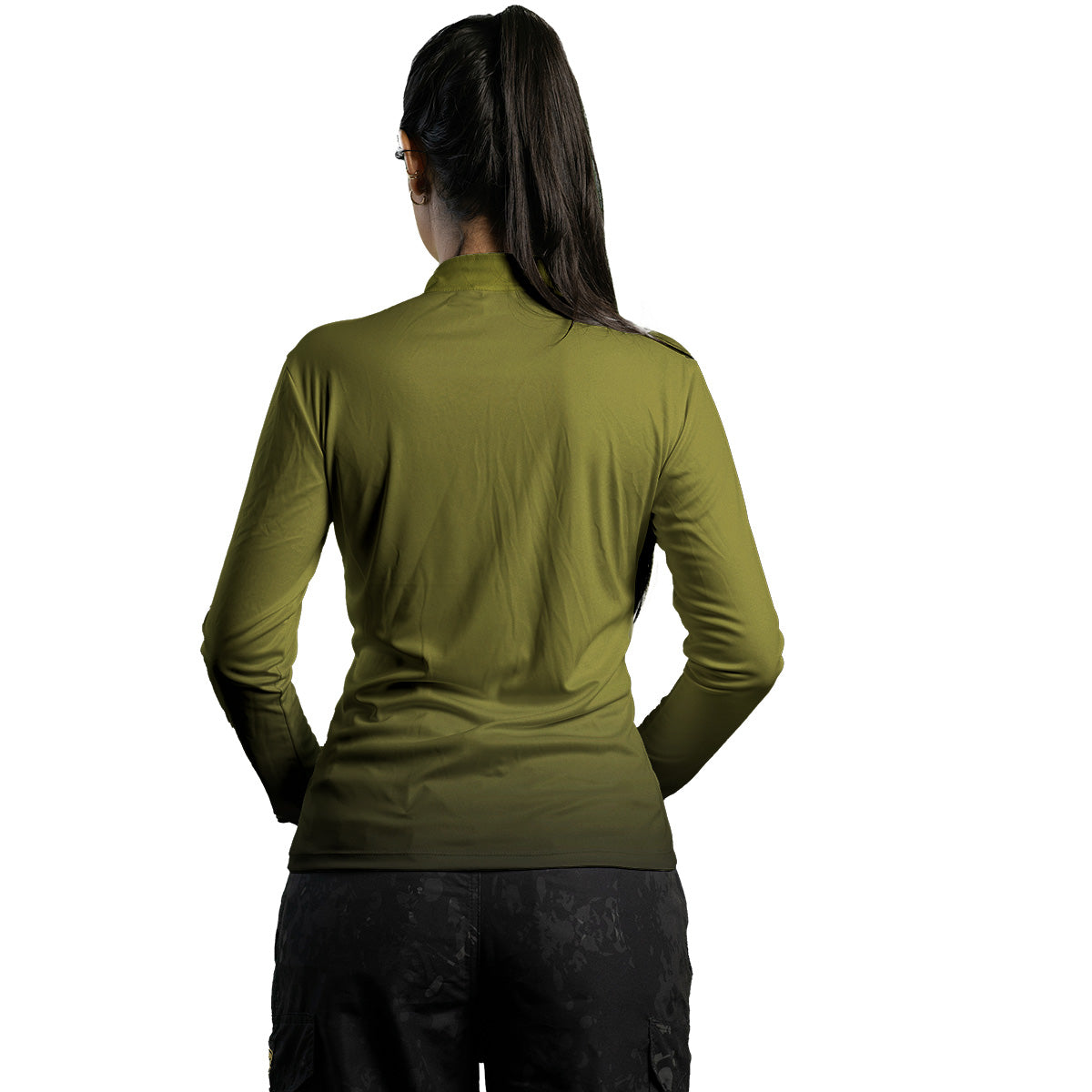Camisa de Motociclismo Feminina Brk Unissex Basic Verde Musgo com Proteção Solar UV50+