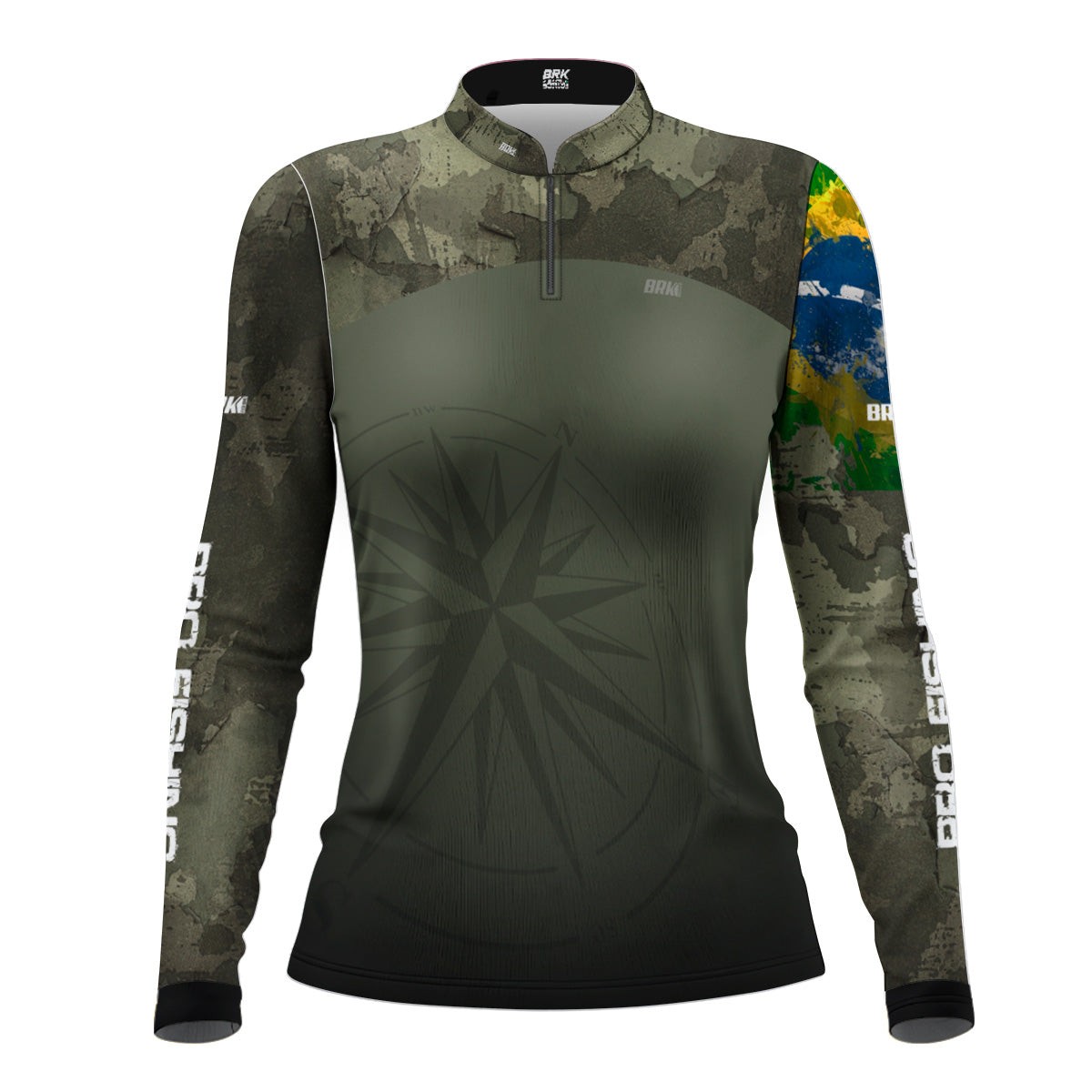 Camisa Feminina Bussola Brasil Camuflada com Proteção Solar UV50+