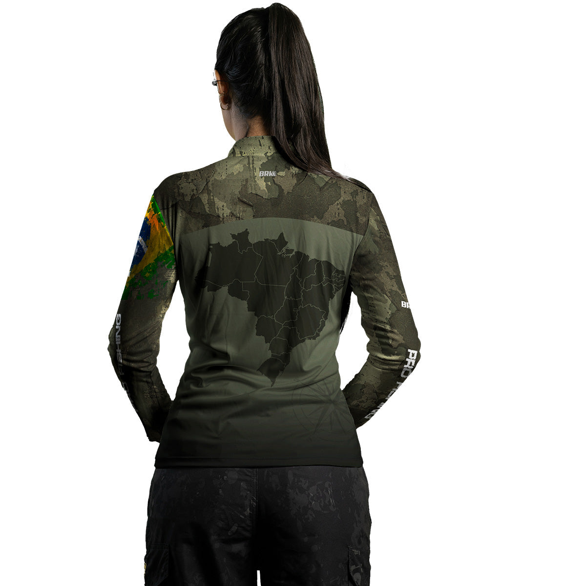 Camisa Feminina Bussola Brasil Camuflada com Proteção Solar UV50+