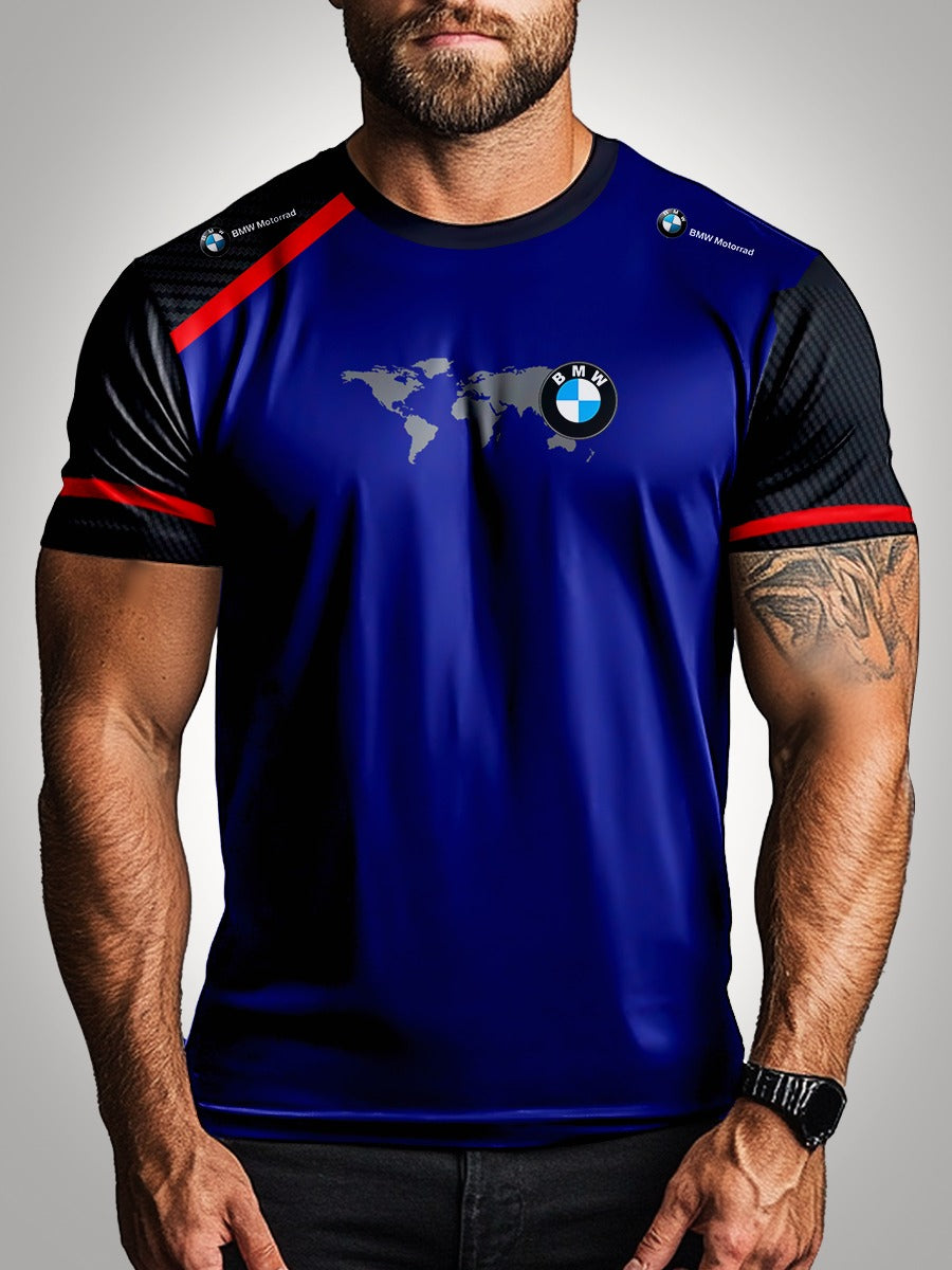 Camiseta Motociclismo Brk Casual BMW com Proteção Solar UV50+