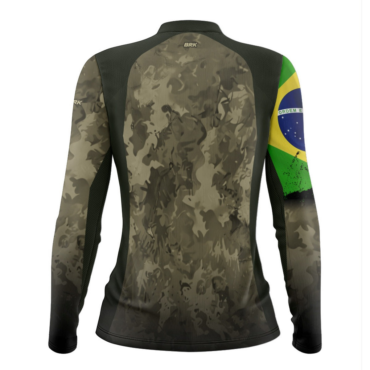 Camisa Agro Feminina Brk Camuflada Bandeira do Brasil com Proteção Solar UV50+