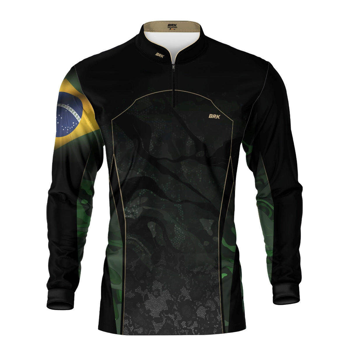 Camisa Agro Brk Camuflada Bandeira do Brasil com Proteção Solar UV50+