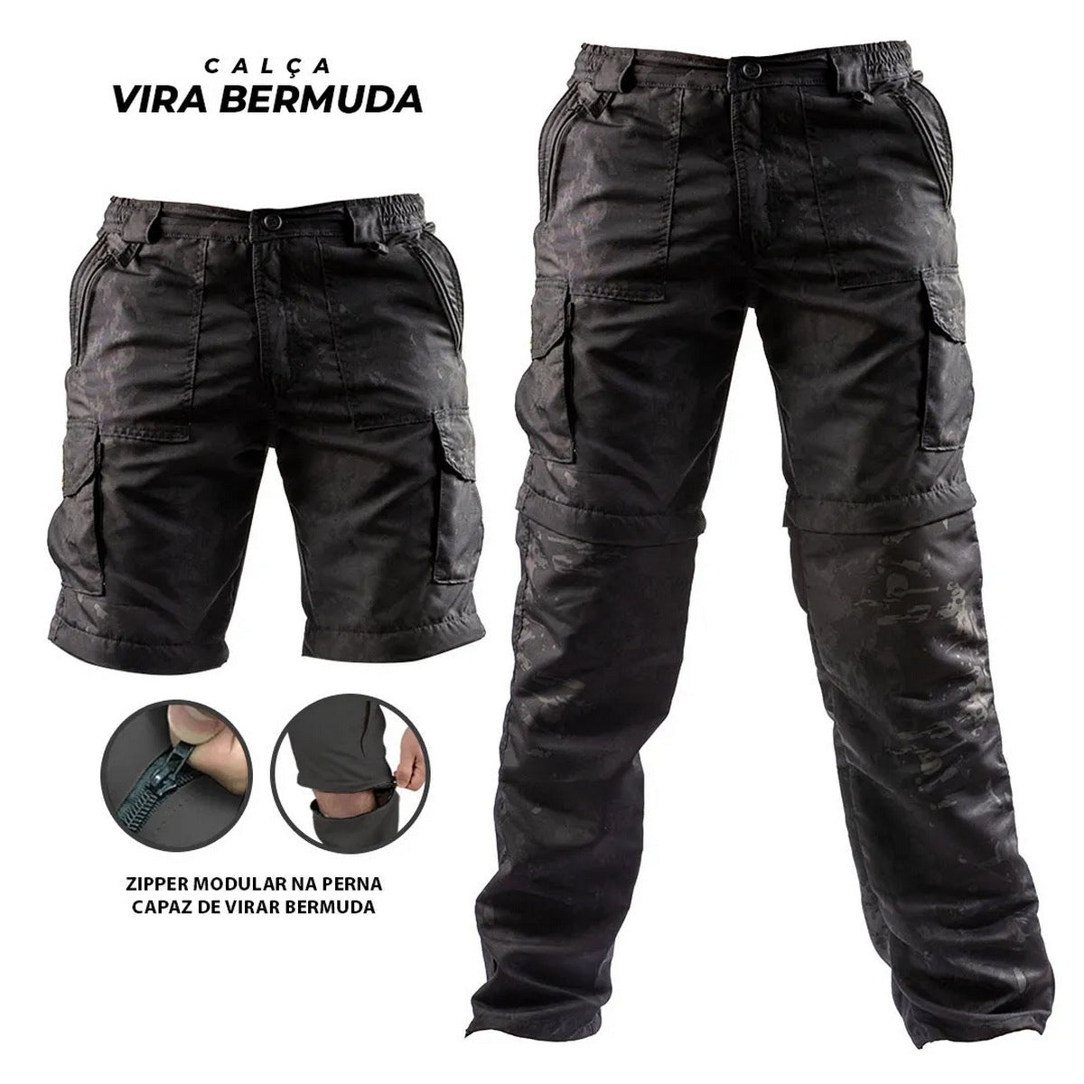 Calça Tática Brk Camuflado Python UV35+ (Vira Bermuda)