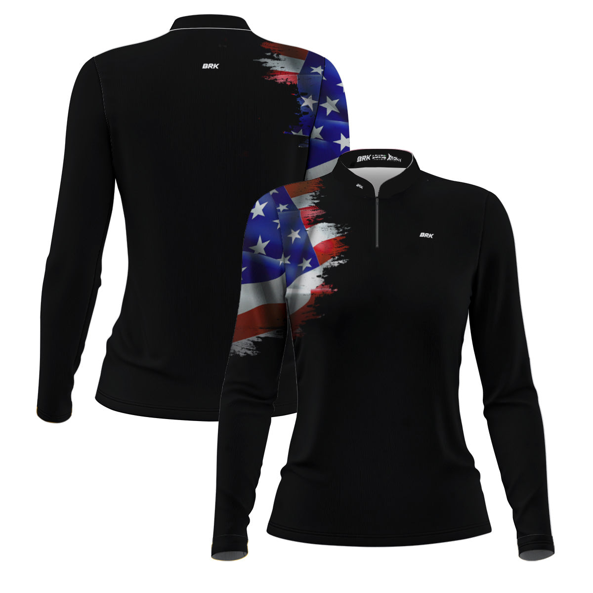 Camisa Feminina Brk Bandeira Estados Unidos com Proteção Solar UV50+