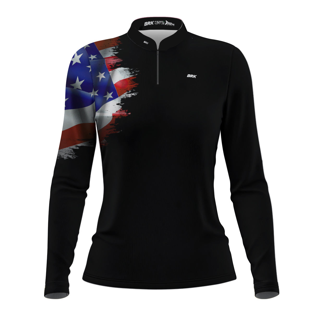 Camisa Feminina Brk Bandeira Estados Unidos com Proteção Solar UV50+