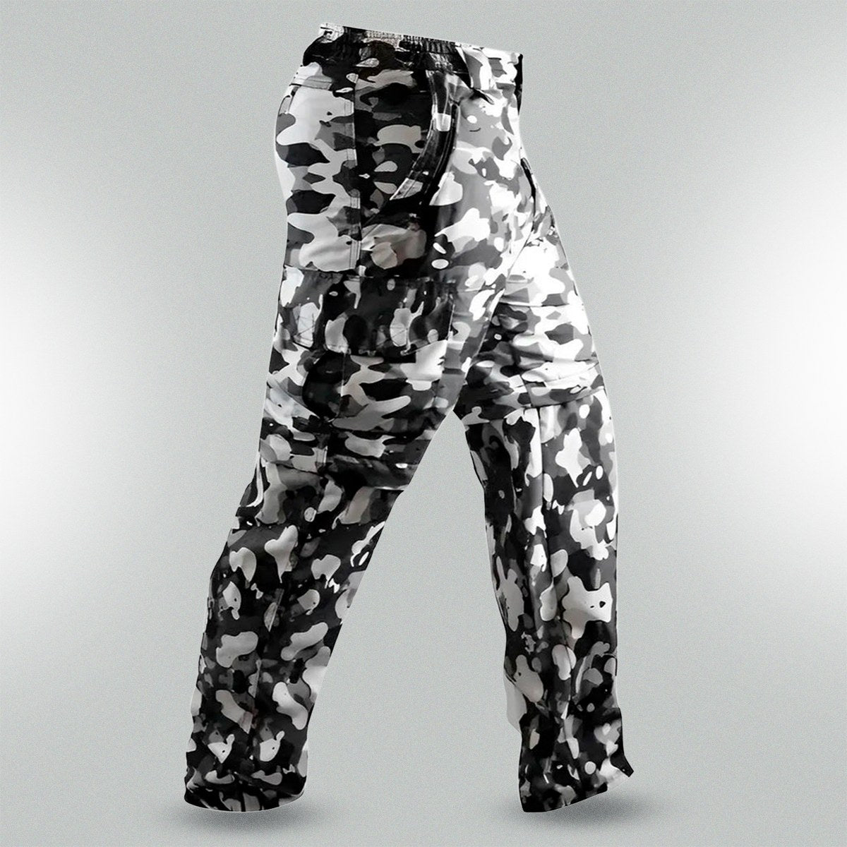 Calça Tática Brk Camuflado Preto e Branco UV35+ (Vira Bermuda)