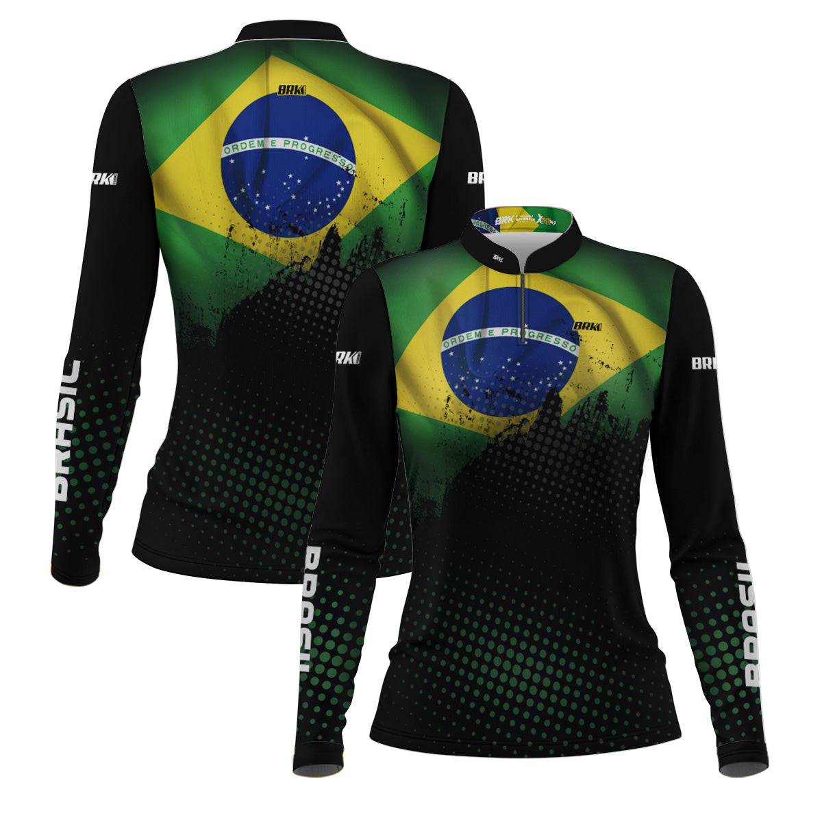 Camisa Feminina Brk Bandeira do Brasil com Proteção Solar UV50+