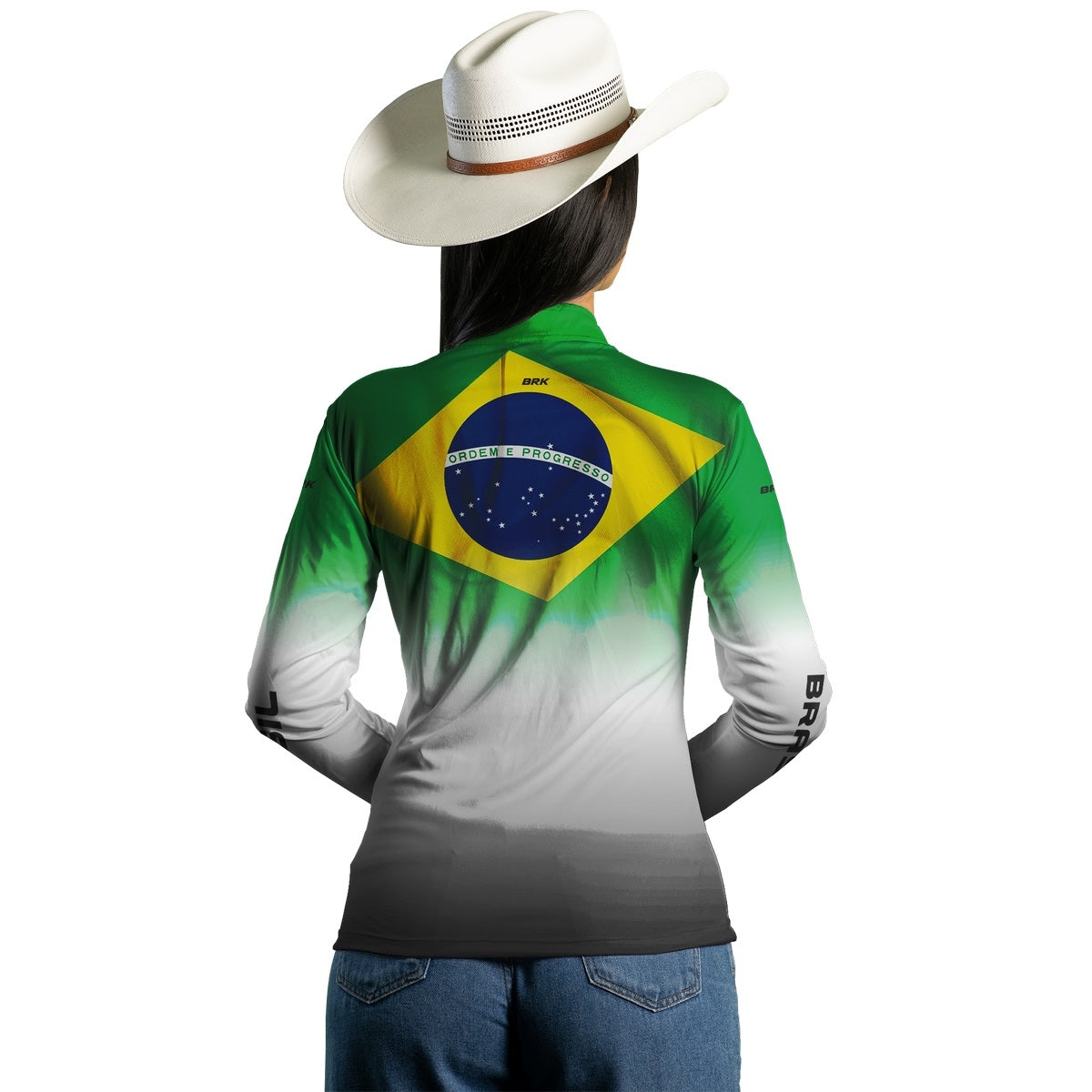 Camisa Feminina Brk Brasil Branca com Proteção Solar UV50+