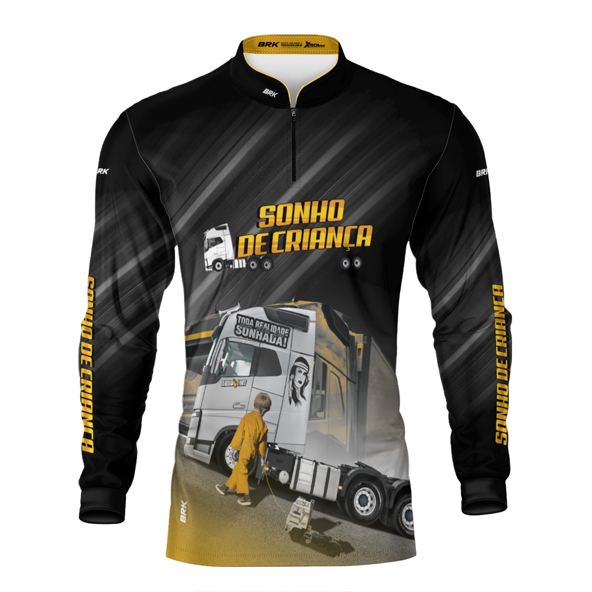 Camisa de Caminhão Brk para Caminhoneiro Carreta Sonho de Criança com Proteção Solar UV50+