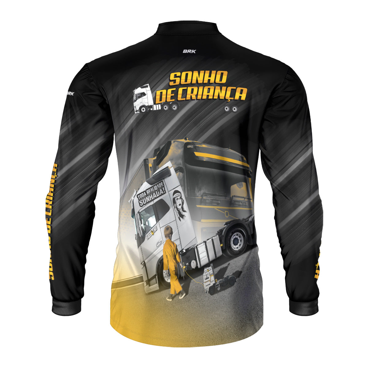 Camisa de Caminhão Brk para Caminhoneiro Carreta Sonho de Criança com Proteção Solar UV50+